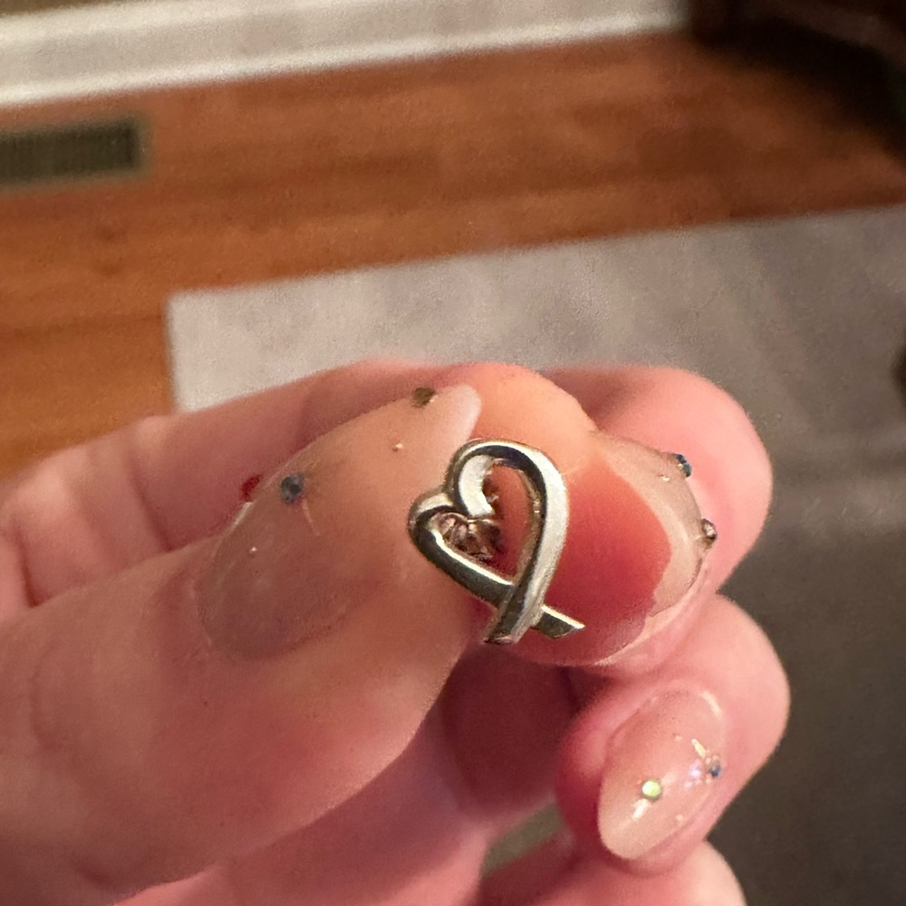 Tiffany & Co Sterling Silver Heart Earrings with Pouch - Picture 3 of 5
